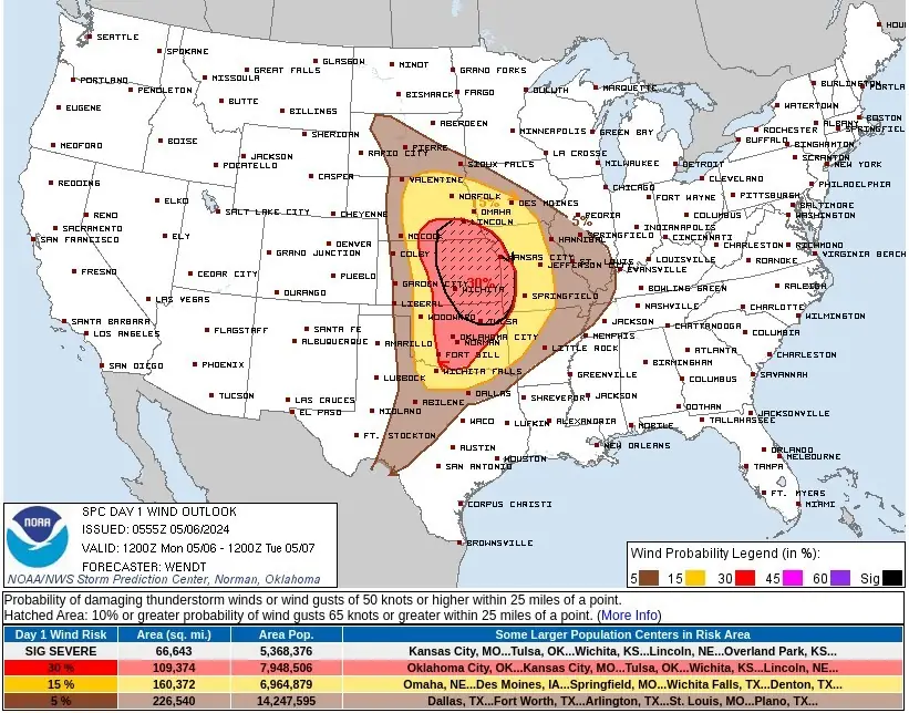 usa wind outlook may 6 2024