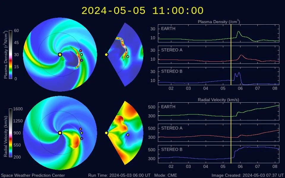 wsa enlil may 3 2024 cme impact forecast model