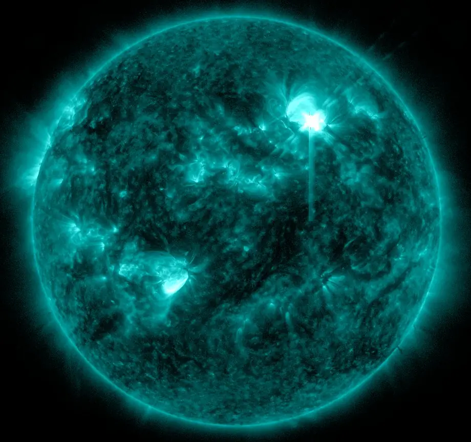 x1.2 solar flare aia 131 image at 1157utc may 5 2024