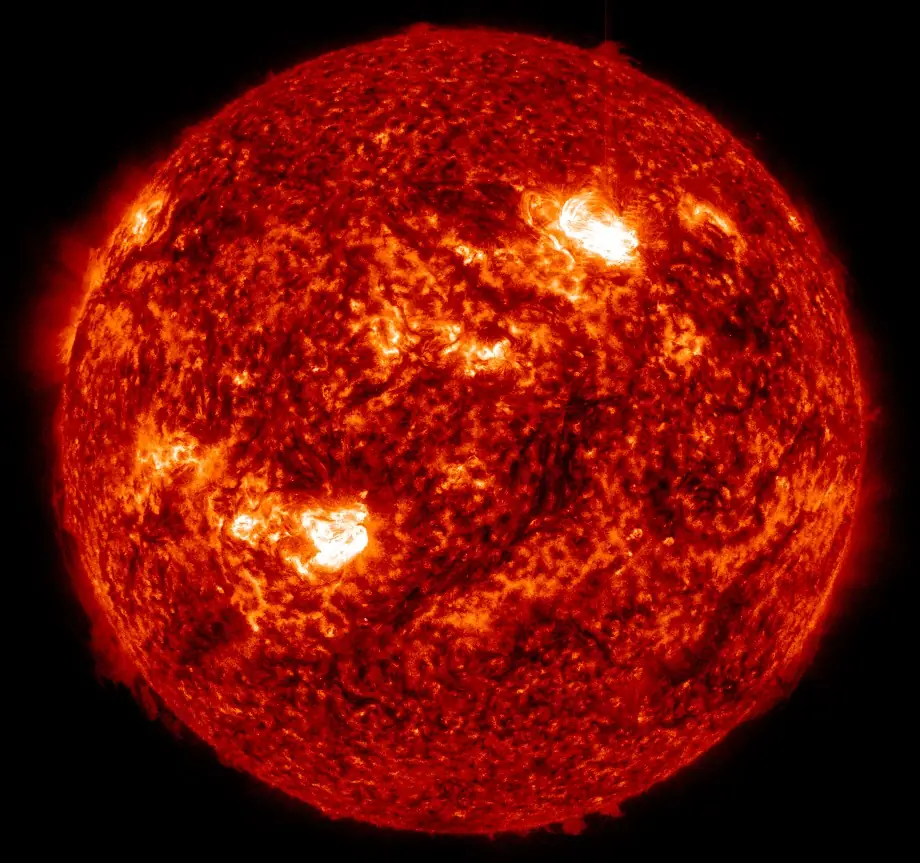 x1.2 solar flare aia 304 image at 1157utc may 5 2024