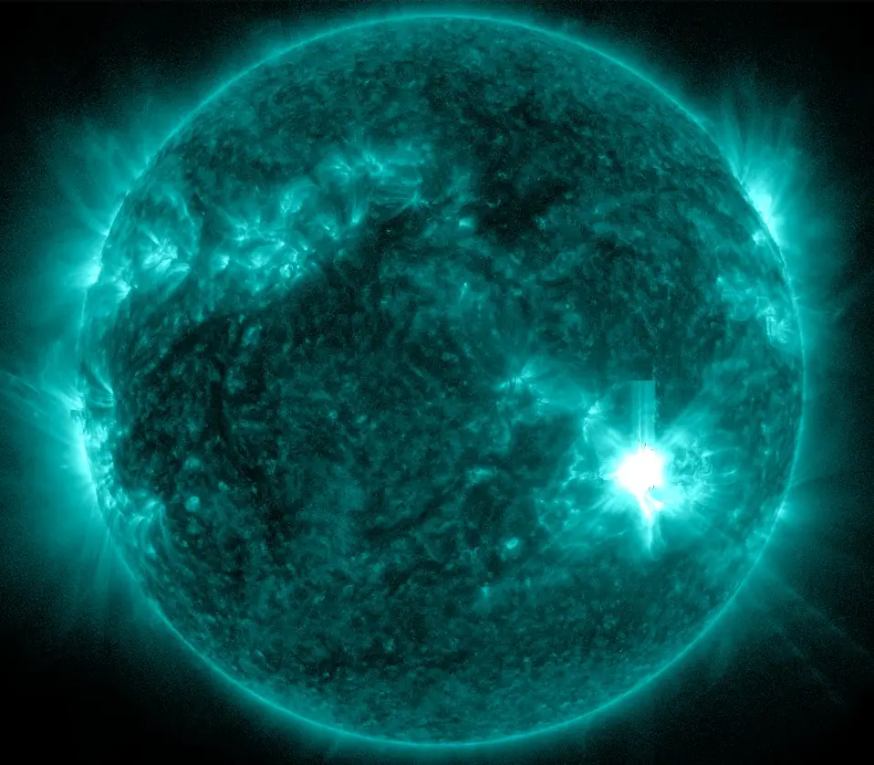 x3.9 solar flare sdo aia 131 at 0653 utc may 10 2024