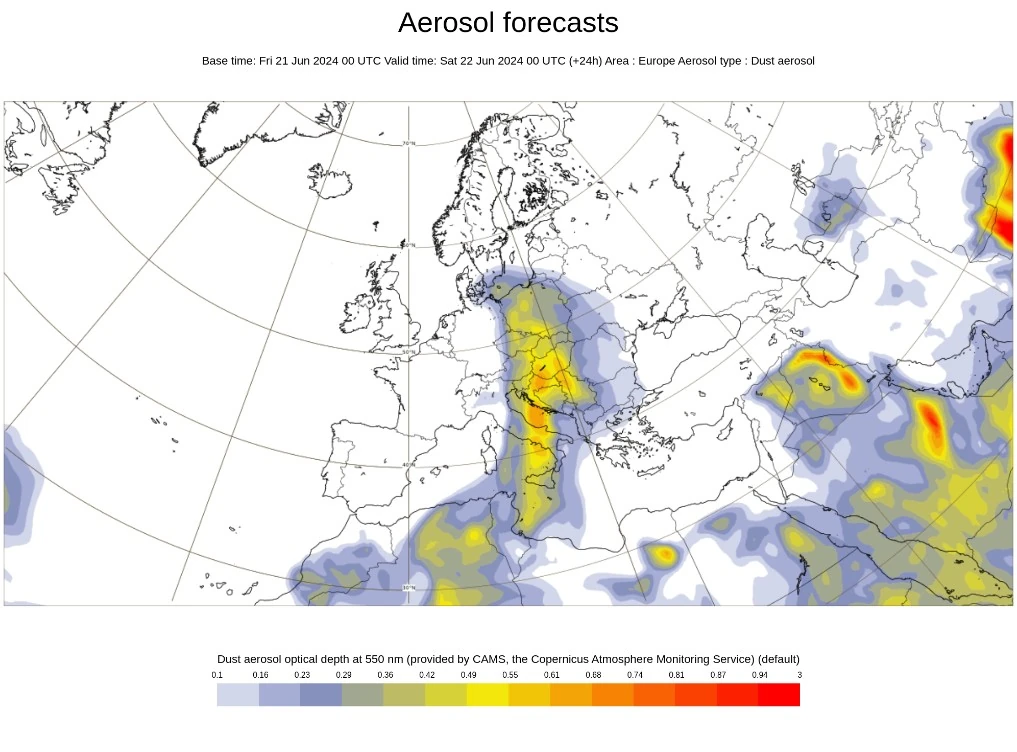 aerosol forecast vt 00 utc june 22 2024
