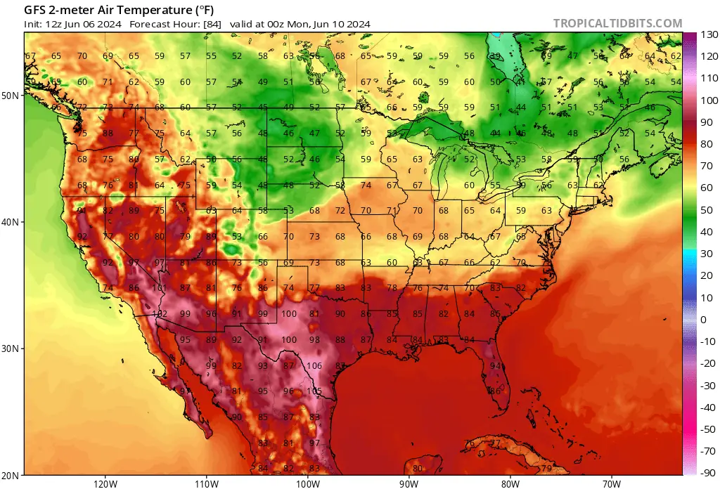 gfs_T2m_us_1 -- 00z june 10 2024