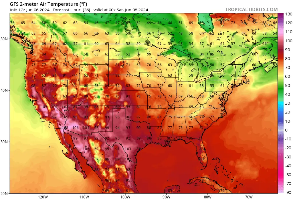gfs_T2m_us_1 -- 00z june 8 2024