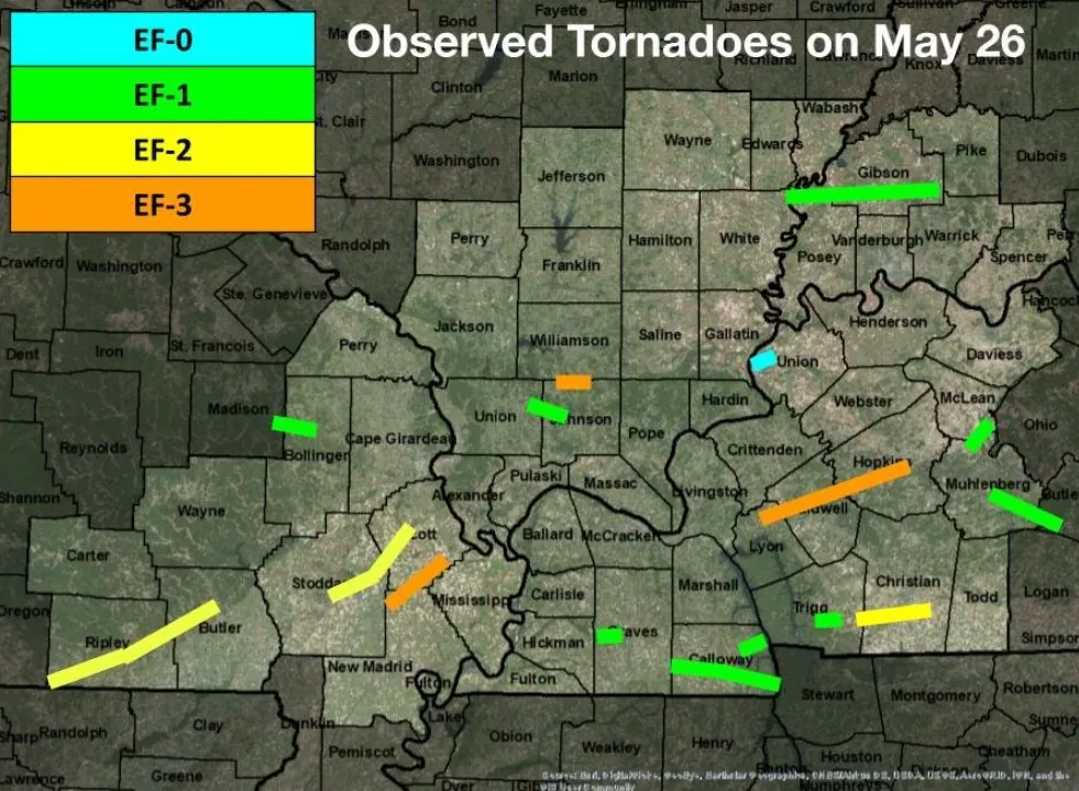 nws paducah may 26 observed tornadoes