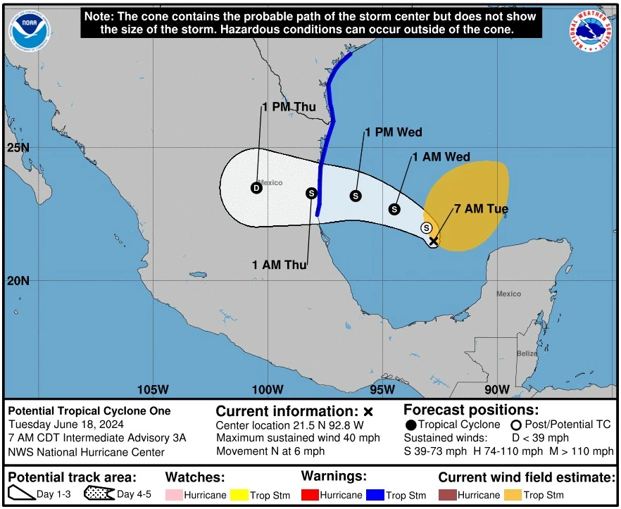 ptc one june nhc fcst june 18 2024