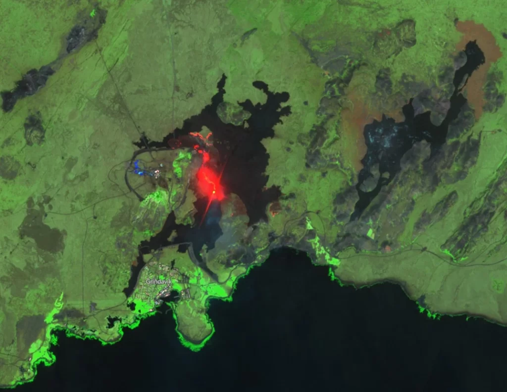 reykjanes peninsula eruption iceland june 10 2024 swir