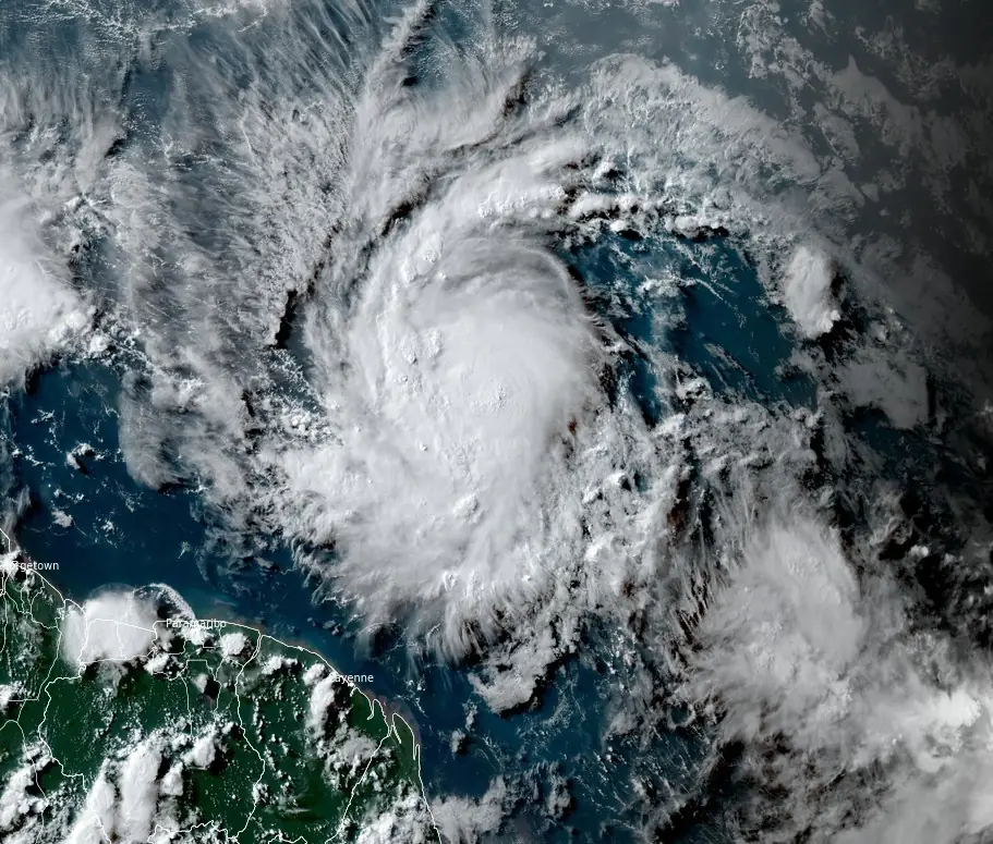 tropical cyclone beryl at 2020z june 29 2024 goes-east