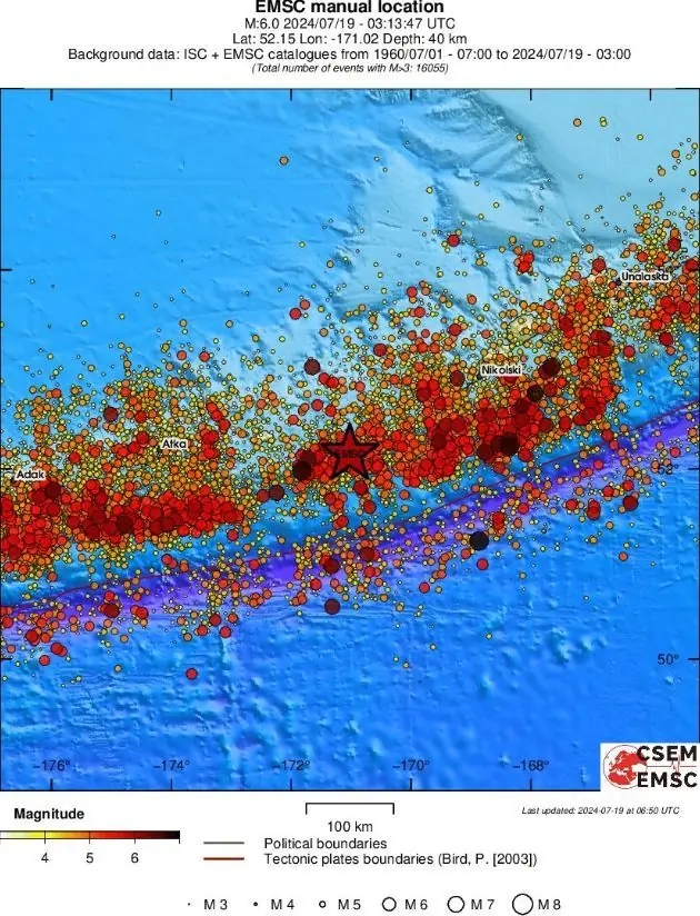 fox islands alaska m6.0 earthquake july 19 2024 emsc regional seismicity