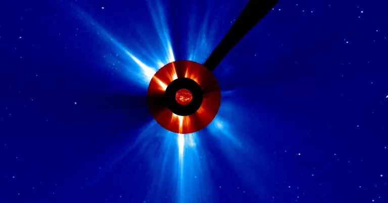 lasco c2 and c3 with sdo aia 304 around 0500 utc on july 28 2024