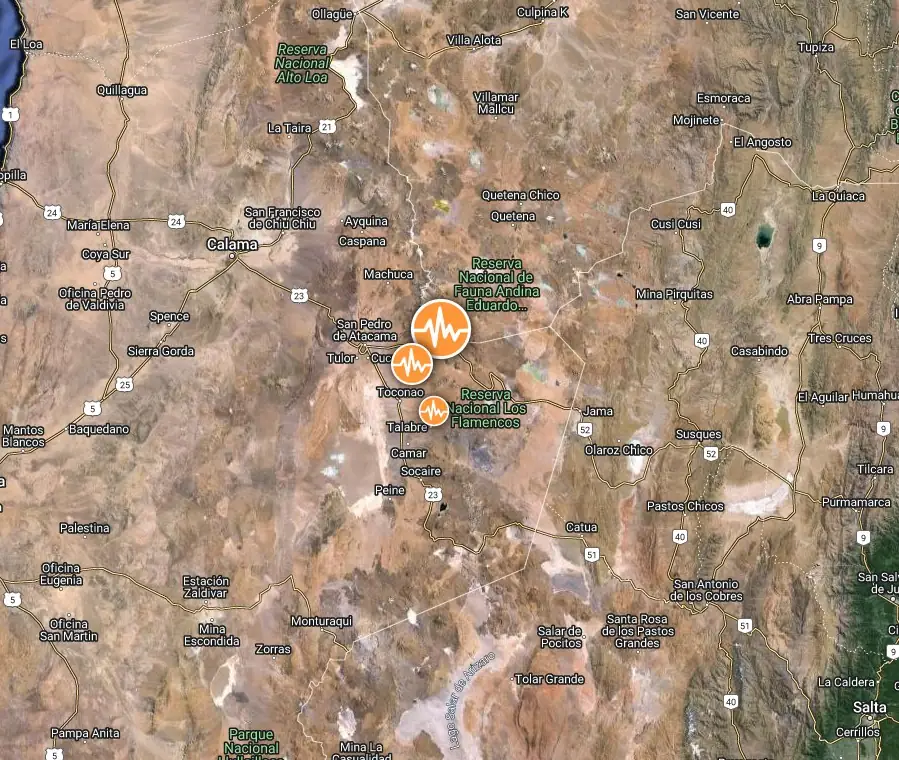 m7.4 earthquake chile july 19 2024 location map