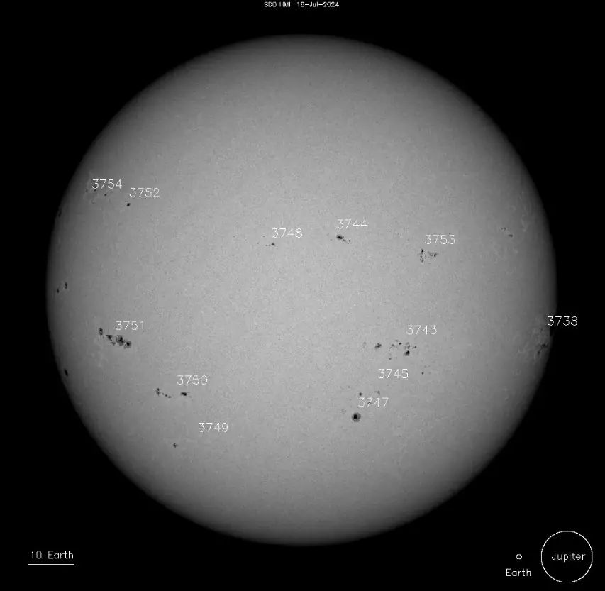 sunspots on july 16 2024