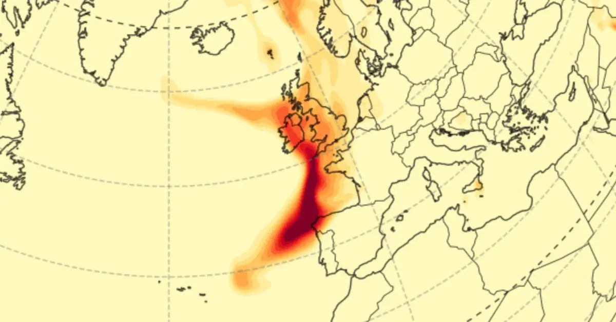Sulfur dioxide emissions from Reykjanes volcano reaches Europe august 2024