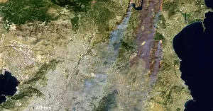athens greece fire satellite image august 12 2024