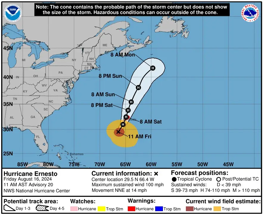 hurricane ernesto nhc fcst august 16 2024 3day