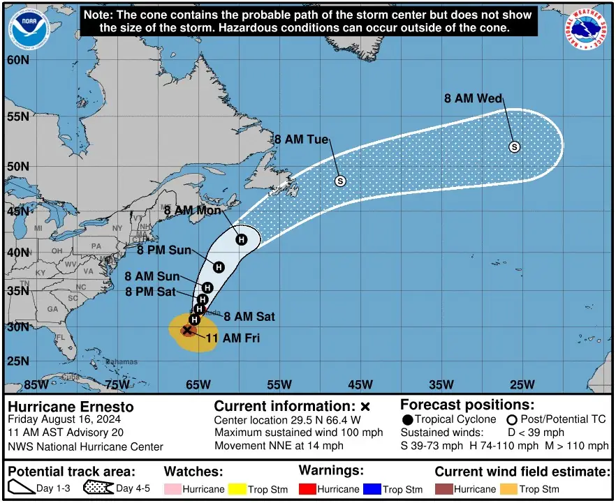 hurricane ernesto nhc fcst august 16 2024