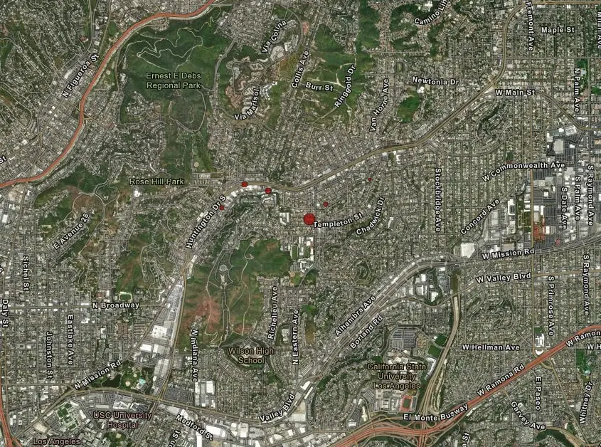 m4.4 los angeles california earthquake august 12 2024 location map bg