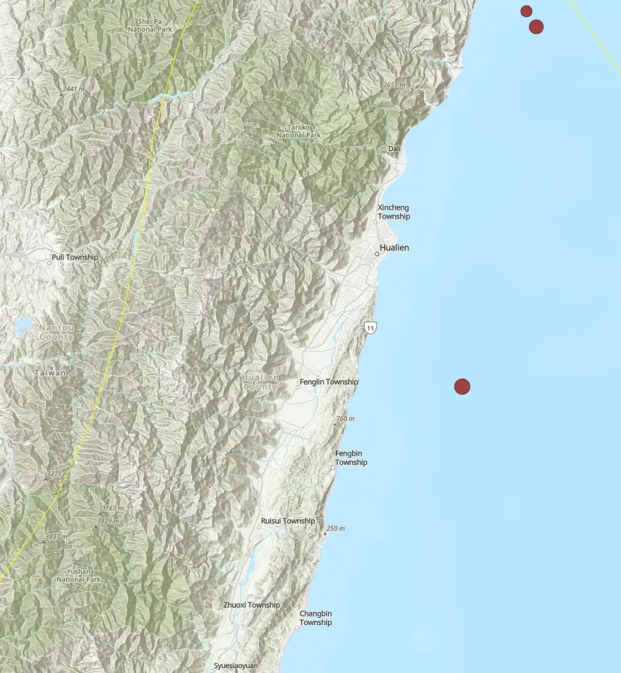 m6.1 earthquake taiwan august 15 2024 location map close