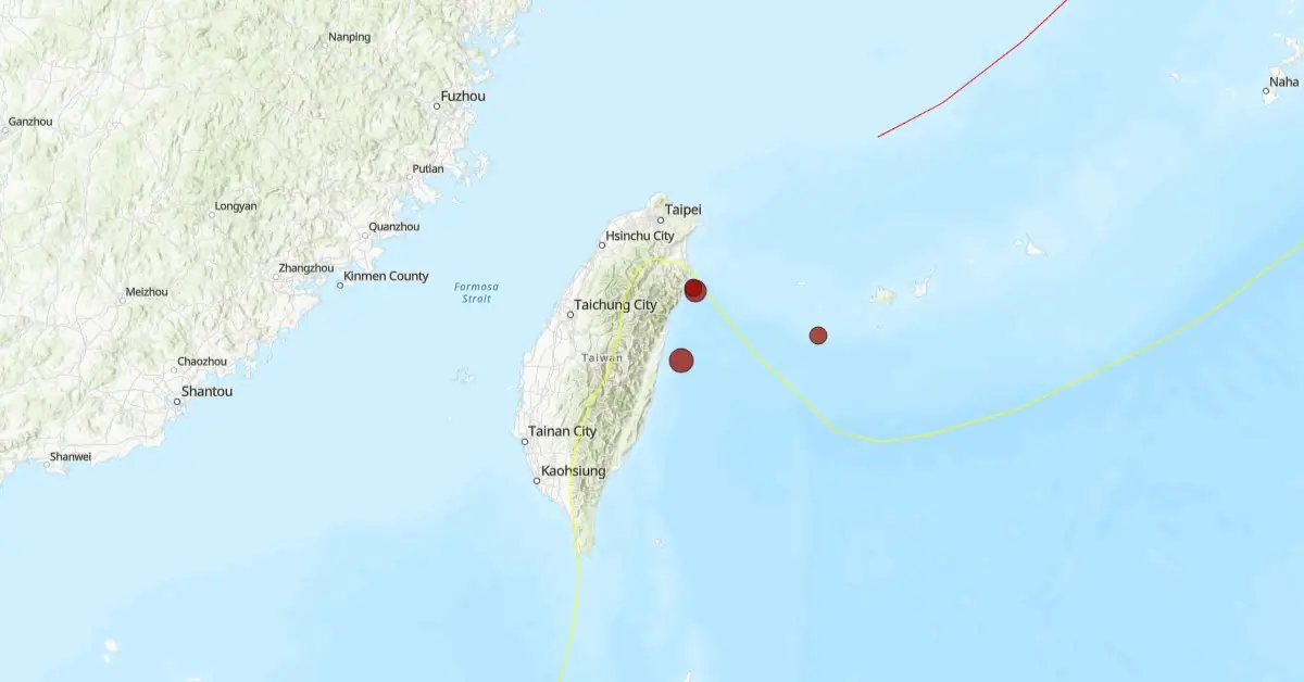 m6.1 earthquake taiwan august 15 2024 location map
