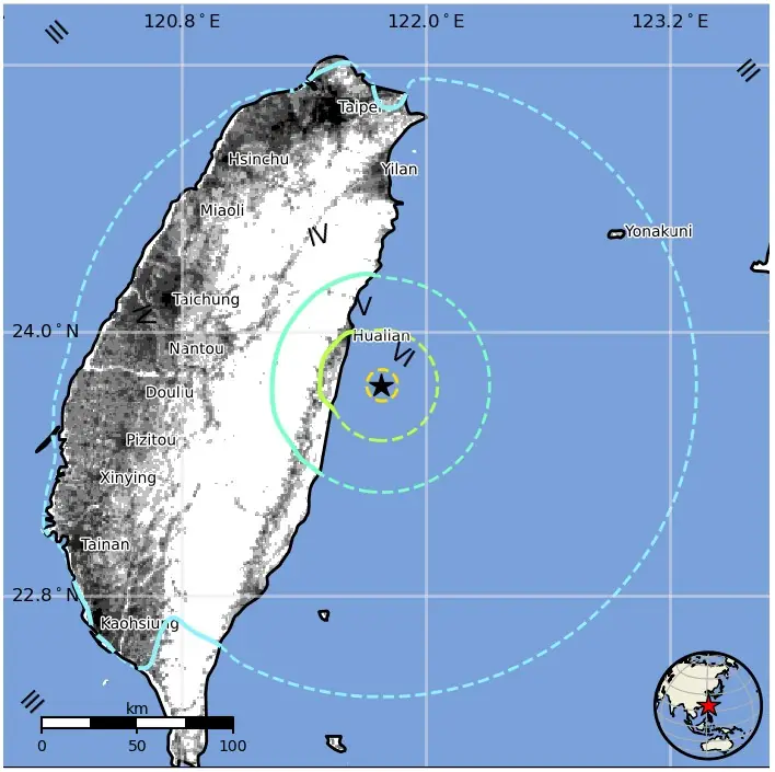m6.1 earthquake taiwan august 15 2024 usgs epe