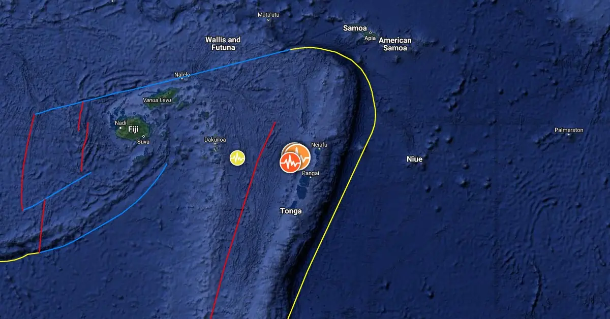 m6.9 earthquake tonga august 25 2024 location map