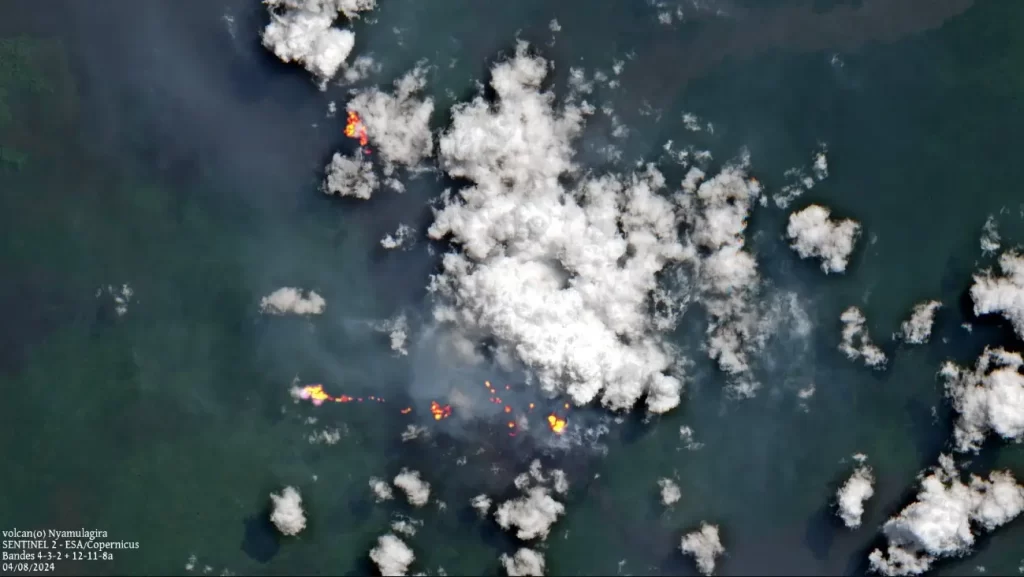 nyamulagira volcano satellite image august 4 2024 culture volcan bg