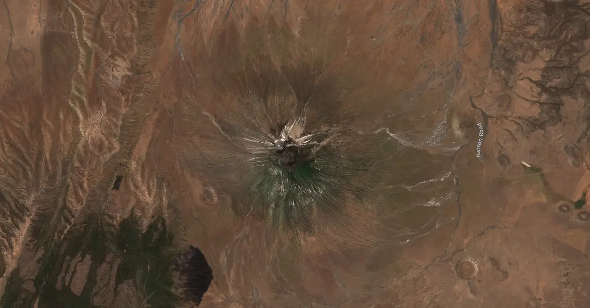 ol doinyo lengai volcano tanzania satellite image august 5 2024