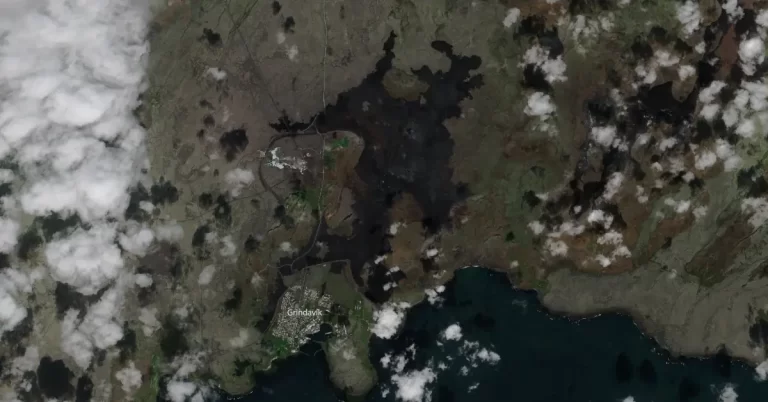 reykjanes peninsula lava field satellite image august 9 2024 f