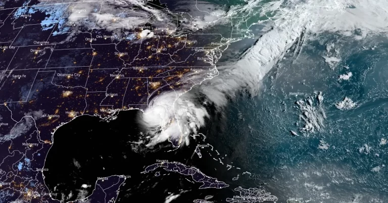 satellite image of hurricane debby at 1110 utc on august 5 2024