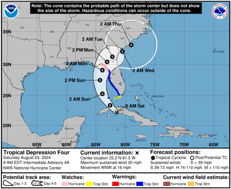td4 nhc fcst 1200 z august 3 2024