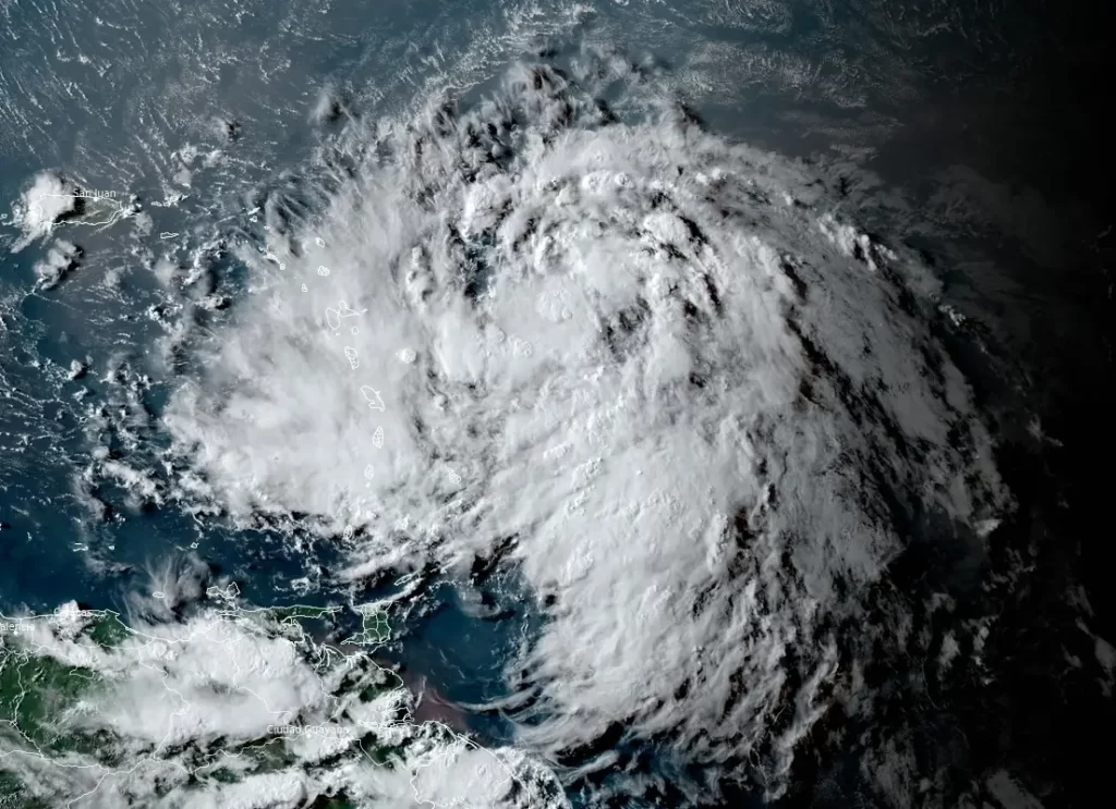 tropical storm ernesto 21z august 12 2024 satellite image bg