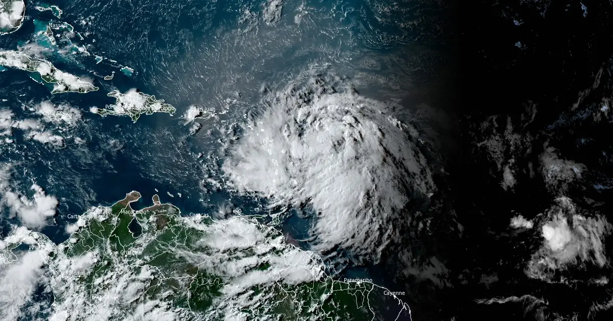 tropical storm ernesto 21z august 12 2024 satellite image