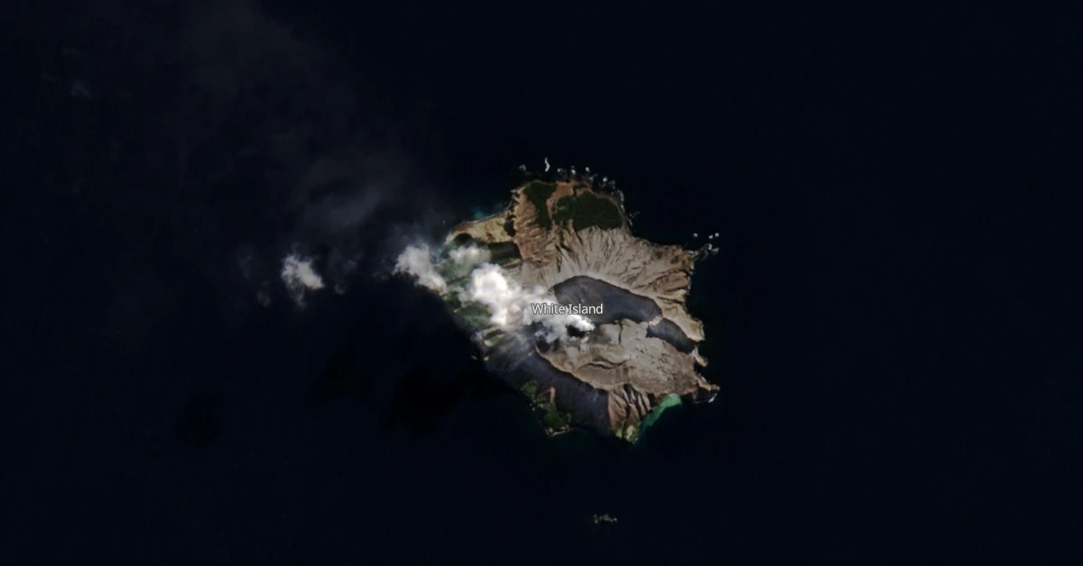 whakaari white island volcano satellite image august 2 2024