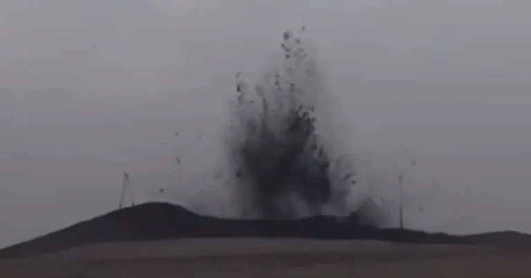 Big eruption of Lokbatan mud volcano in Baku september 17 2024