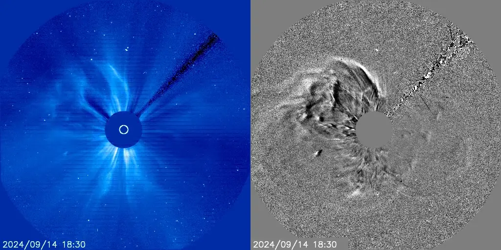 CME produced by X4.5 solar flare on September 14 2024 lasco c3 combo