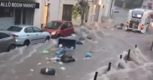 Flash floods strike Cannes after sever storm drops almost 40 mm (1.57 inches) of rain in just one hour, France