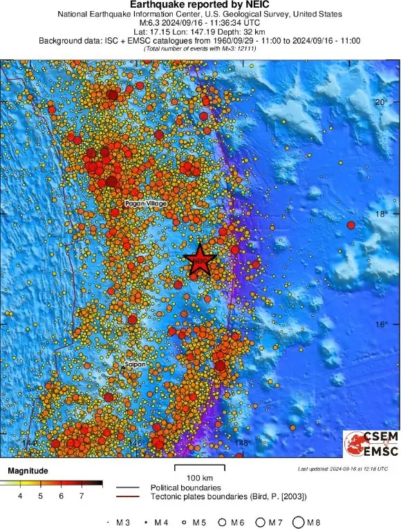 M6.3 earthquake northern mariana islands september 16 2024 emsc rs