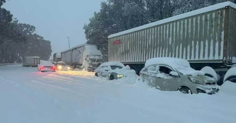 Rare heavy snowfall leaves hundreds stranded on roads in South Africa