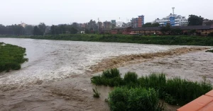 Severe floods in Nepal's Kathmadu Valley.