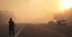 Three wildfires strike La Calera in Cordoba province, Argentina, hundreds of firefighters battle blazes september 2024