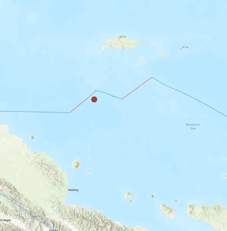 bismarck sea papua new guinea m6.3 earthquake september 11 2024 location map bg
