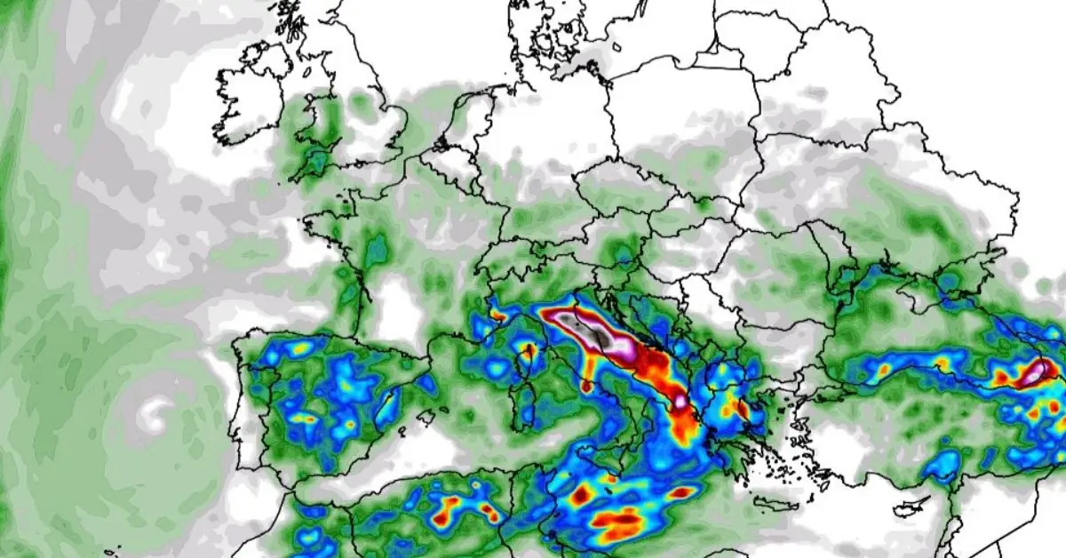 europe total accumulated precipitation gfs september 18 - 21 2024 f