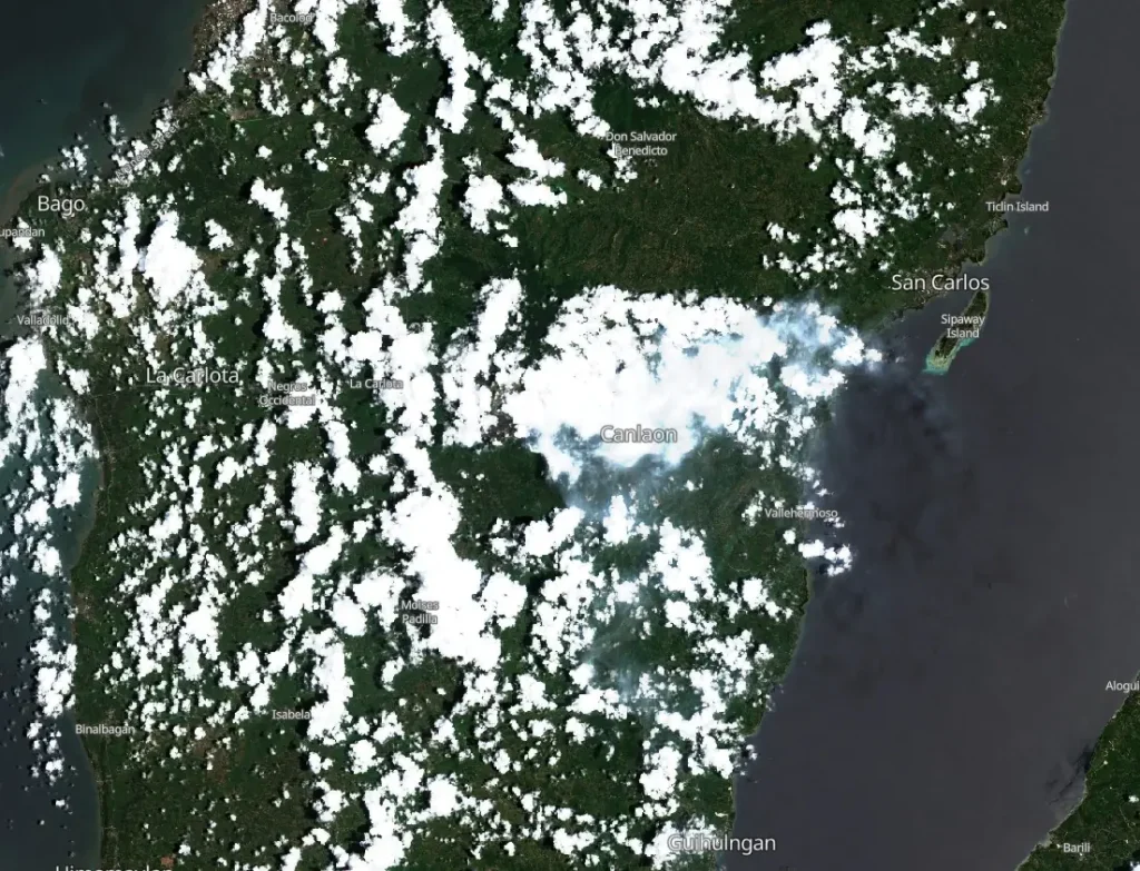 satellite image of kanlaon volcano on september 10 2024 sentinel-2