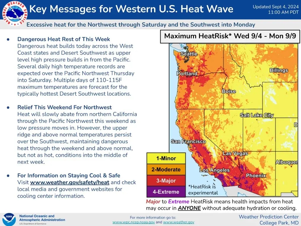 western us heatwave key messages september 7 - 9 2024