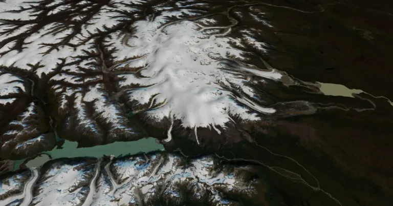 3d satellite image of spurr volcano alaska