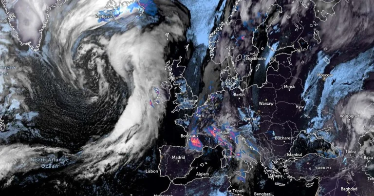Satellite image of the potential storm Ashley as of 06:40 UTC on October 18, 2024.