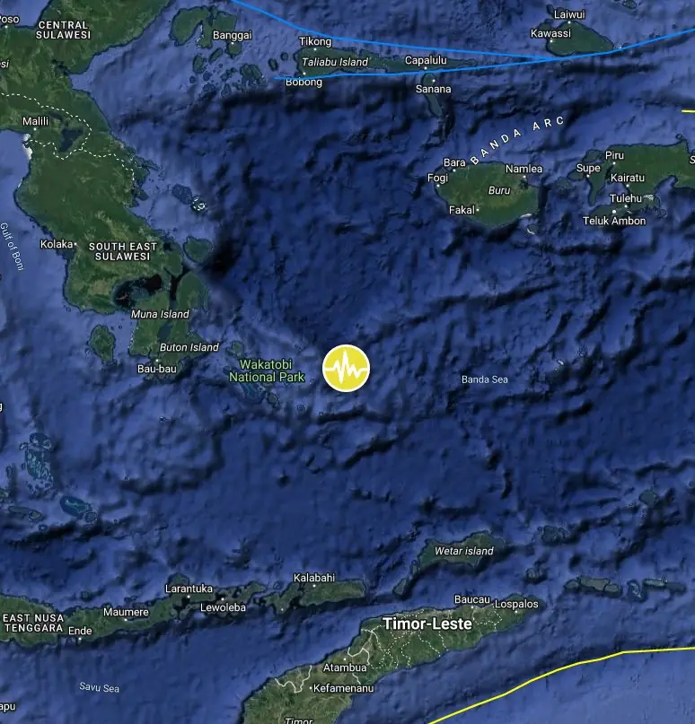 banda sea m6.2 earthquake indonesia october 1 2024 location map sat