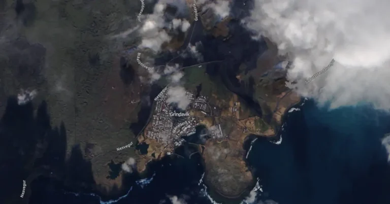 satellite image of grindavik iceland october 20 2024 sentinel-2 f