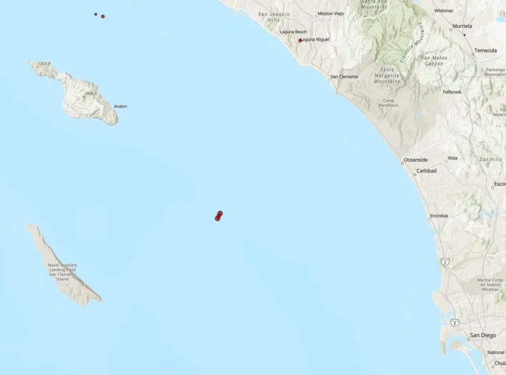 southern california earthquakes near catalina island october 20 and 21 2024 bg