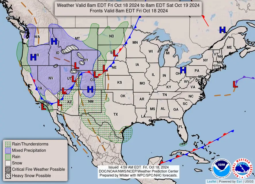 us forecast chart octrober 18 - 19